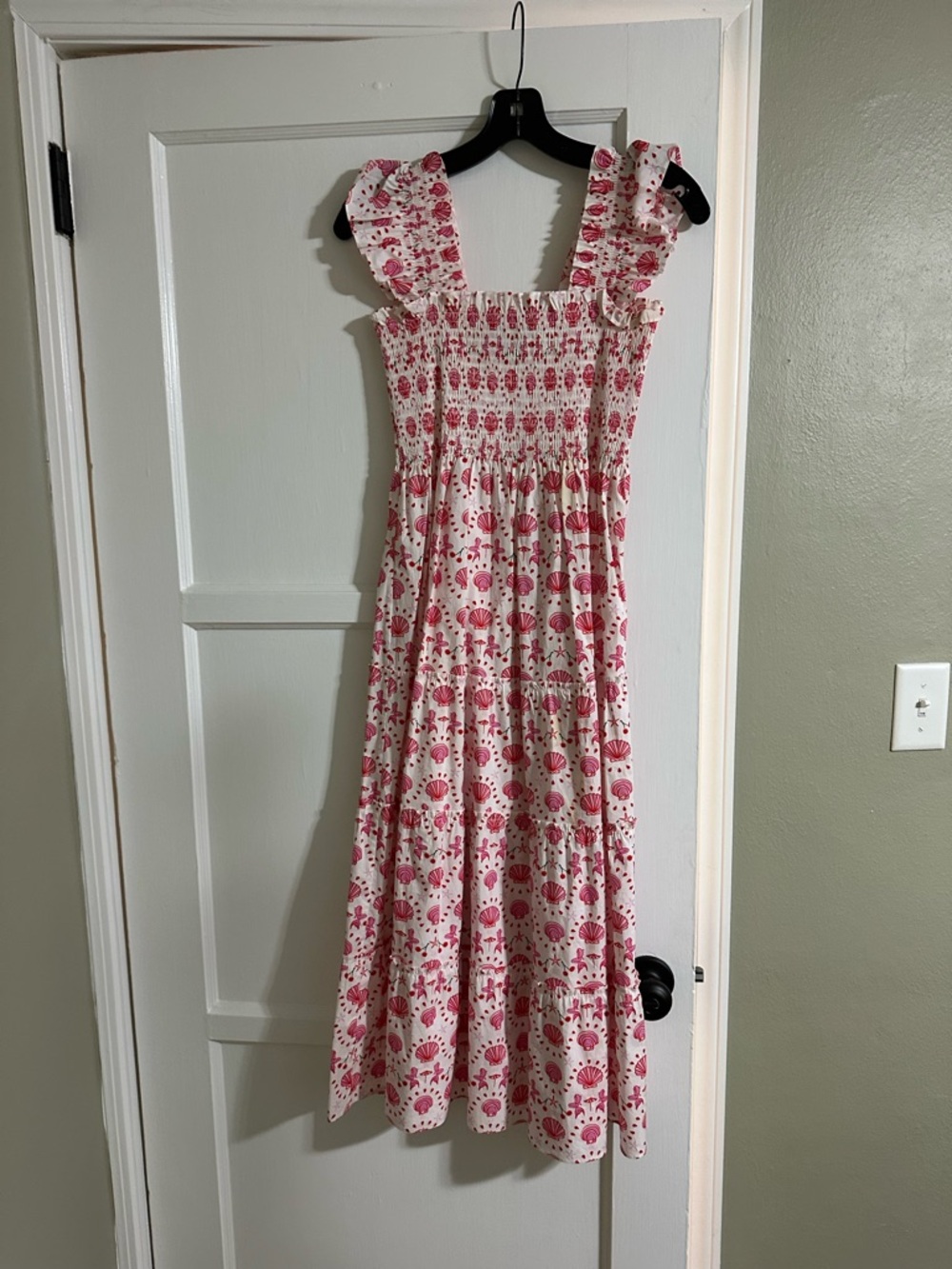 Hill House Pink Floral Maxi Dress with Ruffled Straps - Picture 2 of 5
